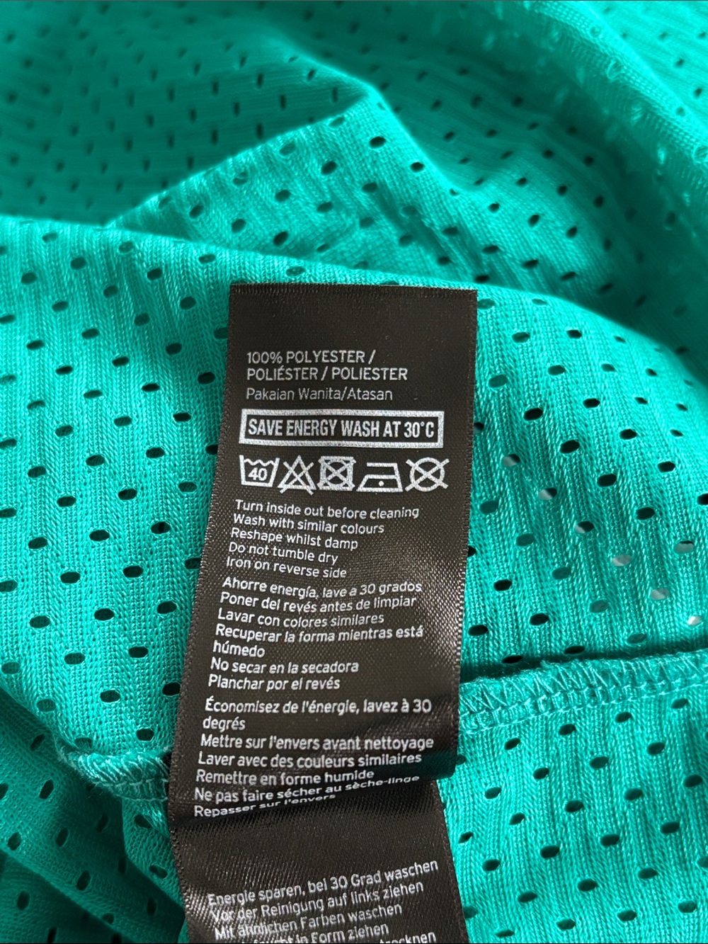 IVY PARK Teal Athletic Mesh Tank with Contrast Trim Sporty Jersey Workout - Picture 9 of 9